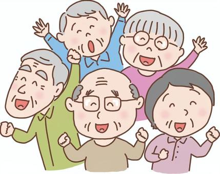 元気で活動的な高齢者のイラストです。