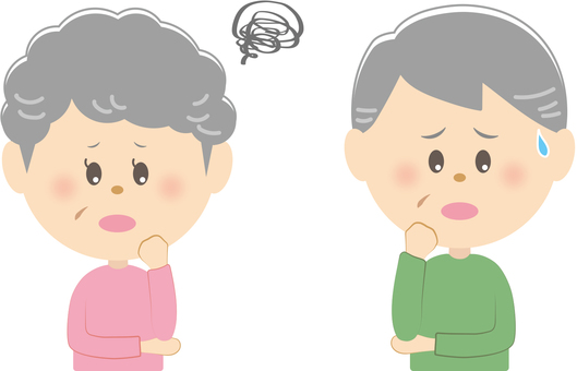 どうしようか迷っている高齢ご夫婦のイラストです。