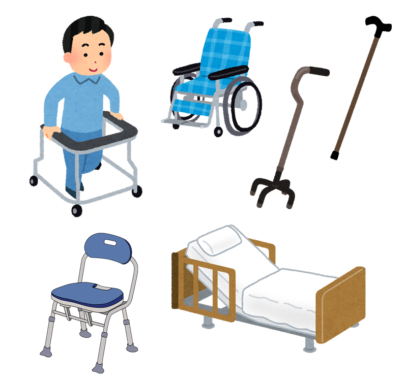 介護福祉レンタル用品のイラストです。