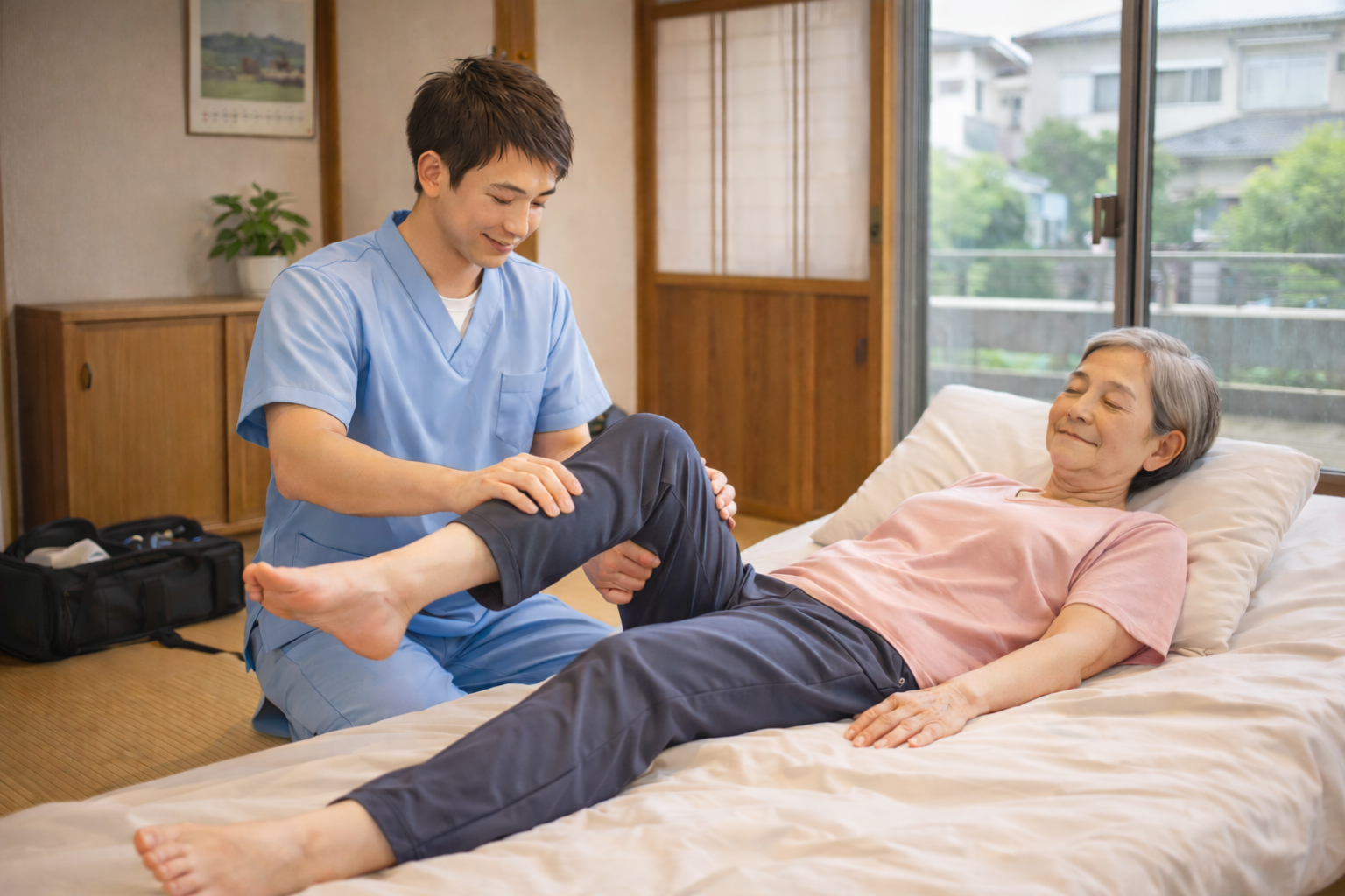 横須賀市池田町で訪問マッサージを行う施術者のイメージ