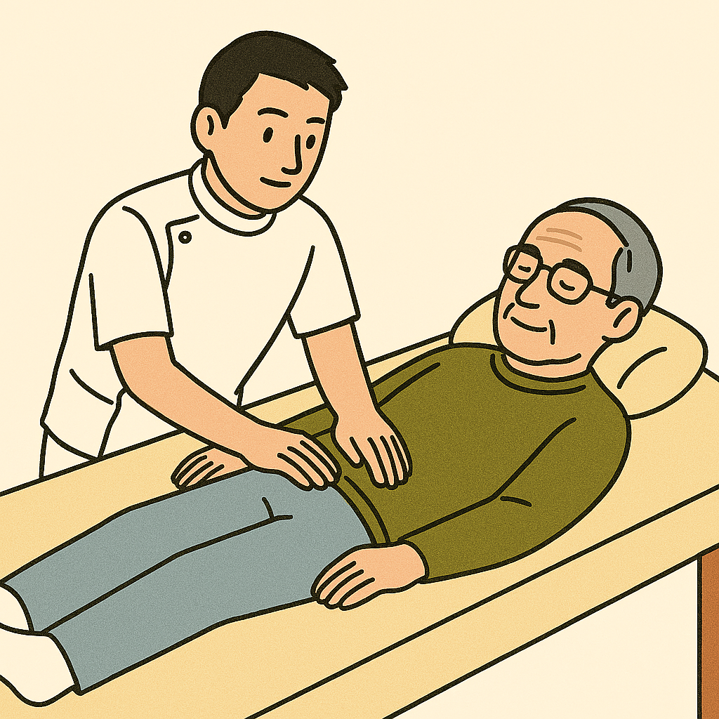 医療保険対応の訪問マッサージを行う施術者のイメージ