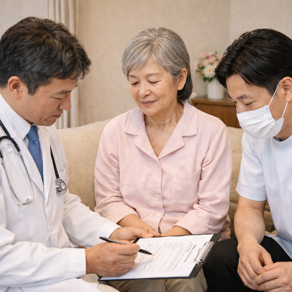 圧迫骨折後で訪問マッサージの同意書について相談するイメージ