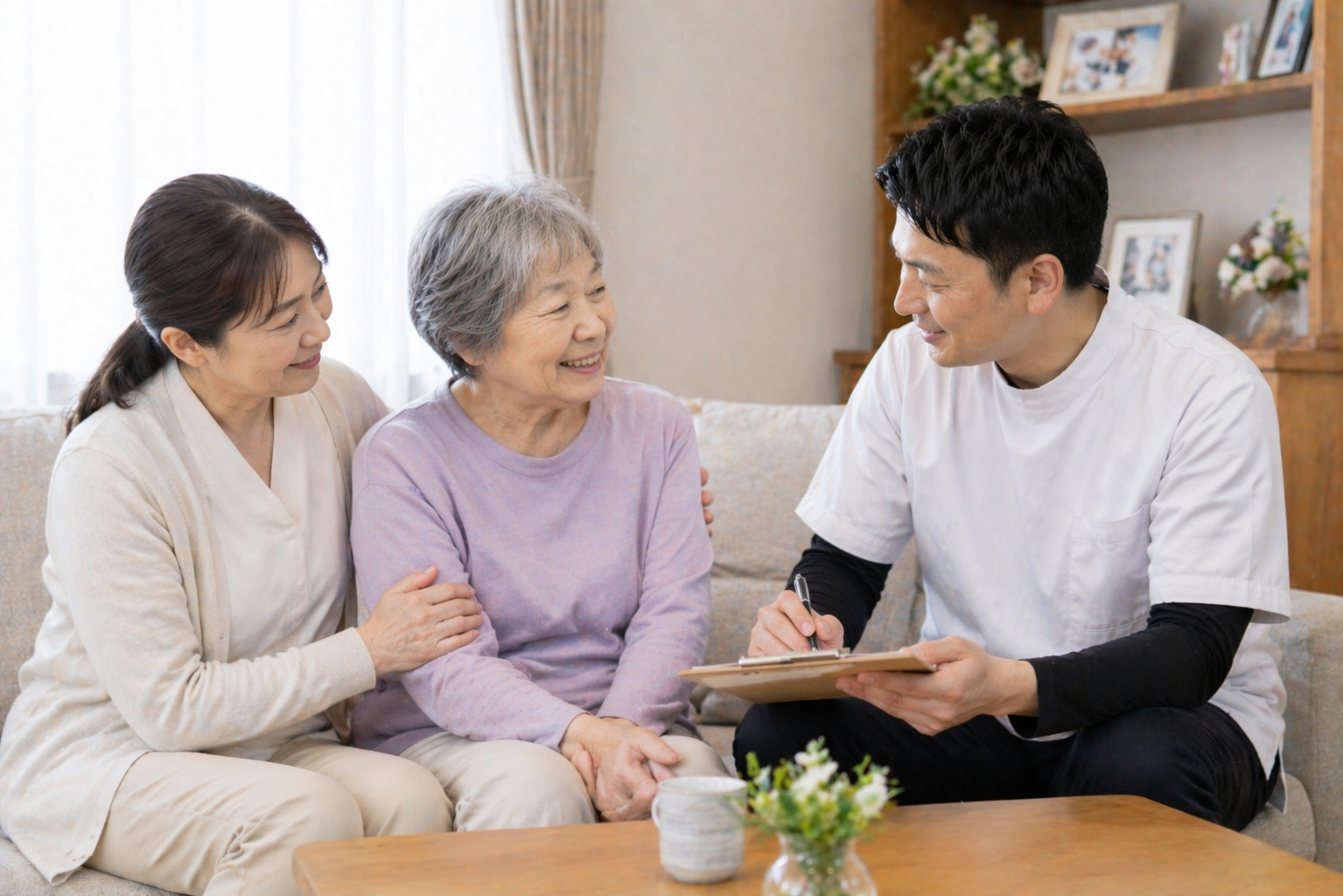 外出が難しい方とご家族に寄り添う訪問マッサージのイメージ