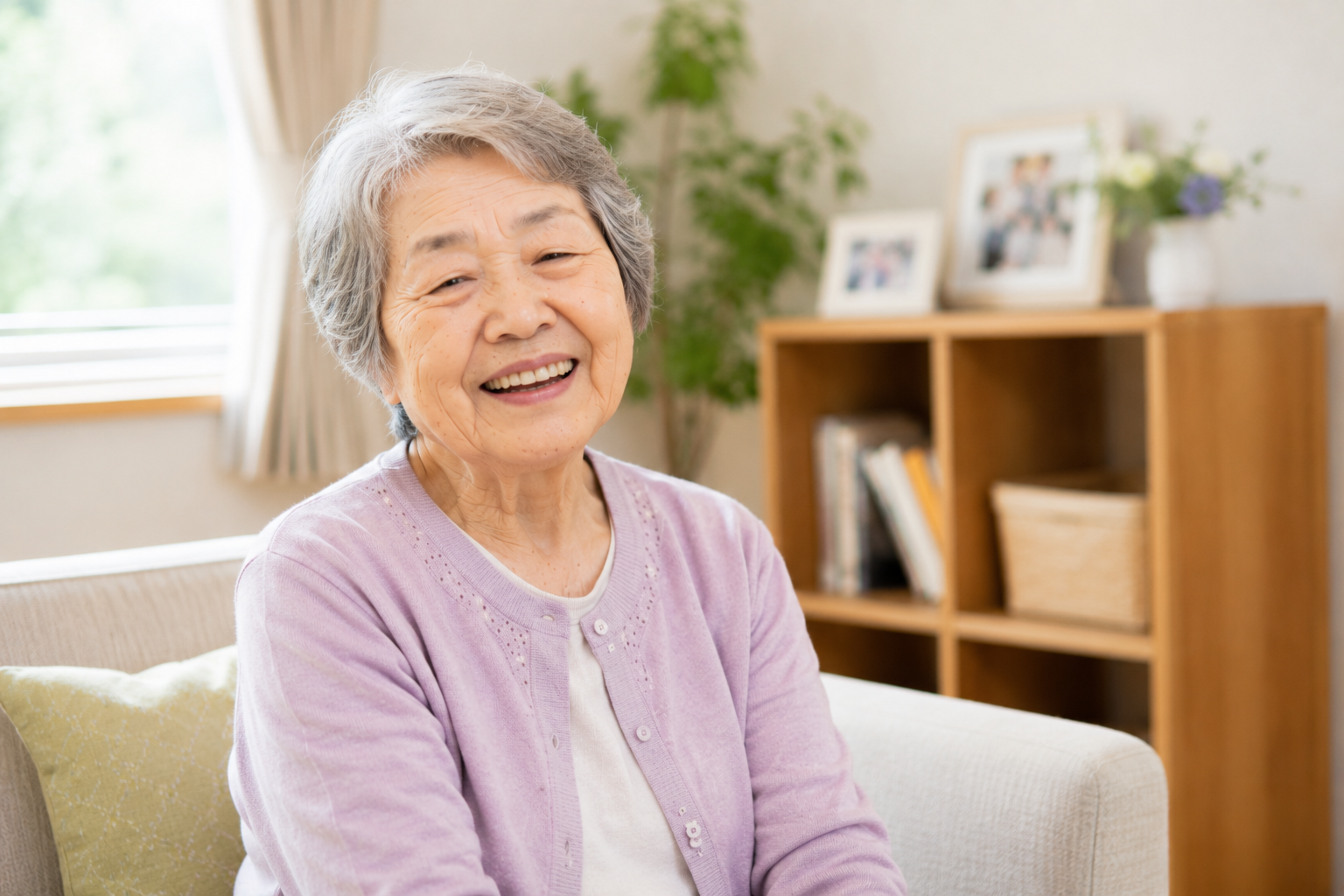100歳まで元気で明るく健やかに暮らす高齢者の笑顔
