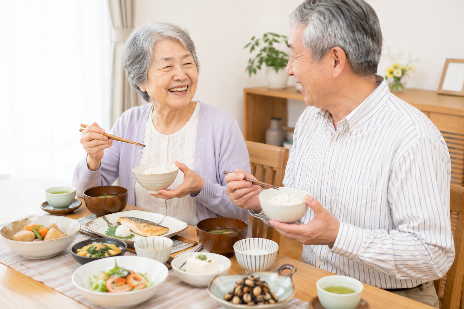 高齢者の元気を支えるバランスの良い食事と水分補給