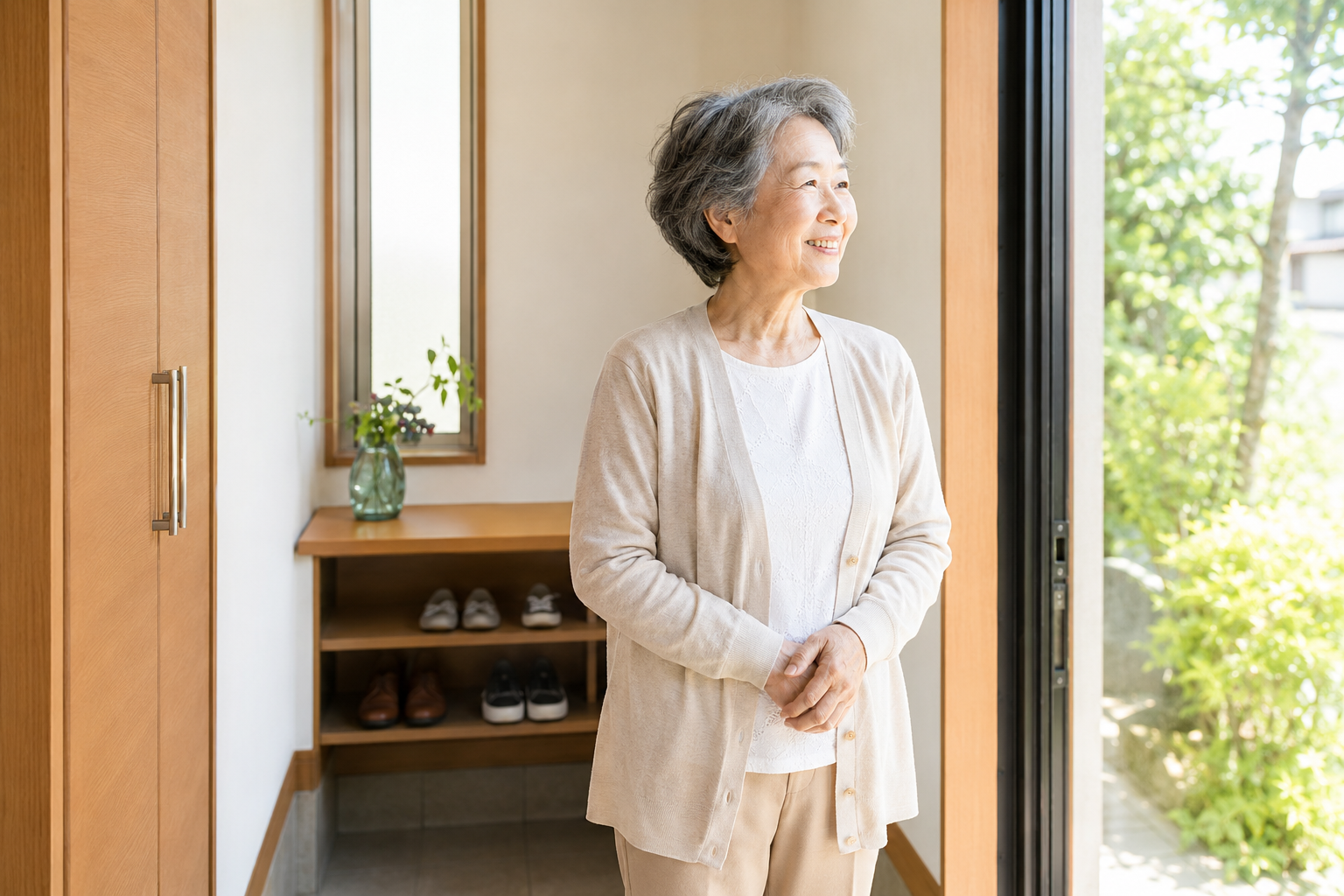 100歳まで元気で明るく健やかに暮らすために外出を意識する高齢者