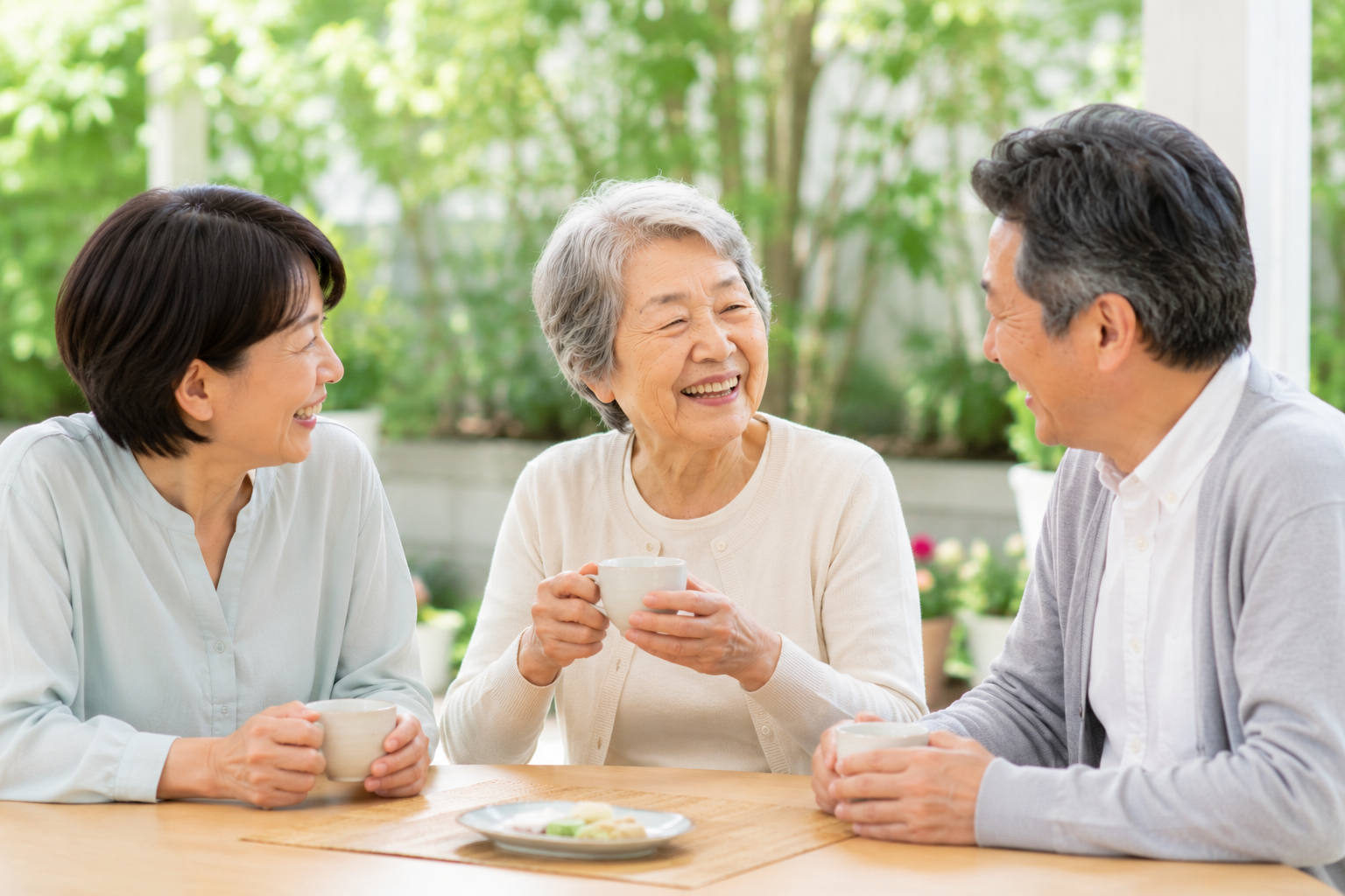 100歳まで元気で明るく健やかに暮らすために家族と安心して過ごす高齢者