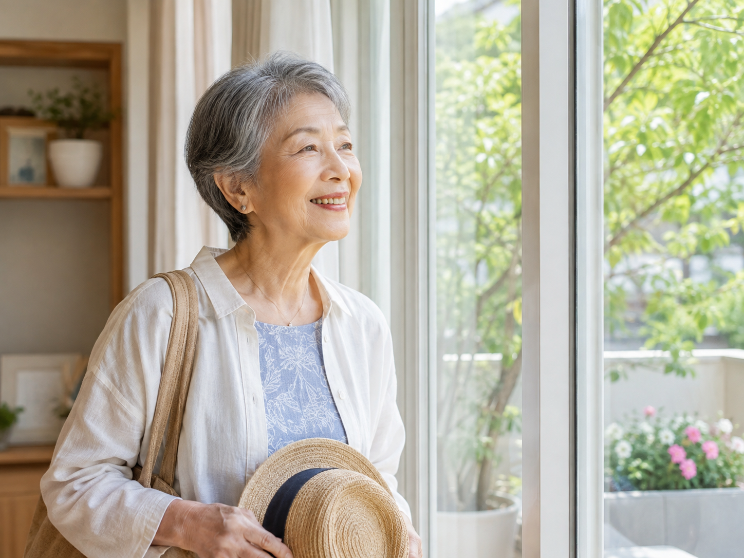 100歳まで元気で明るく健やかに暮らすために行きたい場所を楽しみにする高齢者