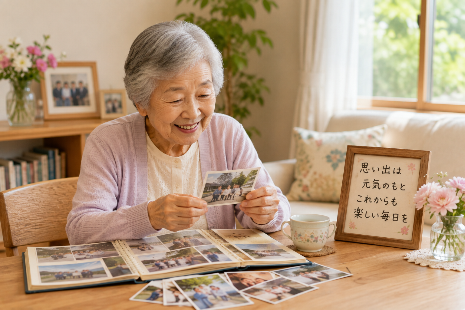 100歳まで元気で明るく健やかに暮らすために思い出を大切にする高齢者